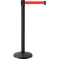 Global Equipment Global Industrial„¢ Retractable Belt Barrier, 40" Black Post, 7-1/2' Red Belt, Pack Of 2 QM550B-RD75